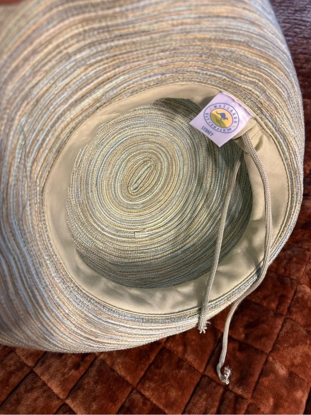 Wallaroo Wide Brim Women’s Straw Sun Hat in Pale Sage - Picture 6 of 8